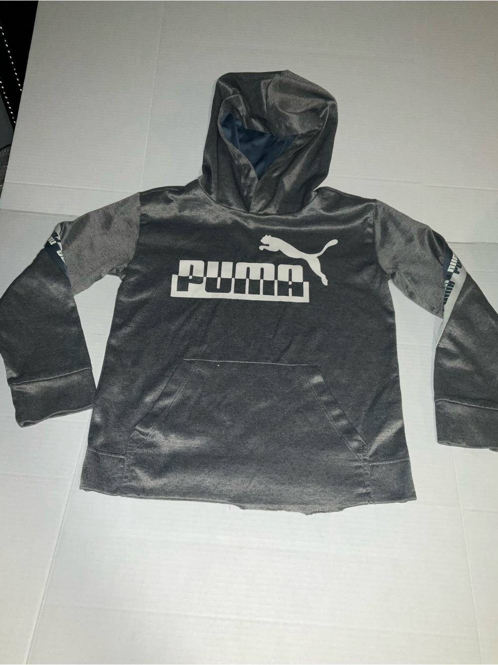 Puma Kids Charcoal Gray Logo Hoodie